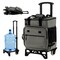 Costway 50-Can 3-in-1 Insulated Rolling Cooler with Adjustable Handle & Bottom Plate Blue/Grey
